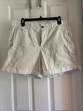 Women’s Flat Front Cotton Shorts in White